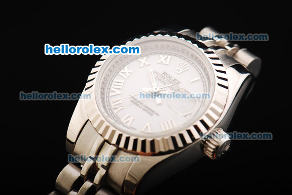 Rolex Datejust Oyster Perpetual Automatic Full White With Rome Hour Markers-Lady Size - Click Image to Close